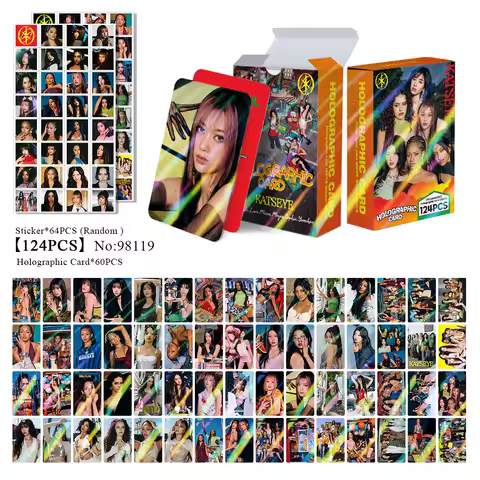 55/92/124Pcs/Set Kpop KATSEYE 'BeautifulChaos' Lomo Cards Set with HD Printed Photocards Stickers fo