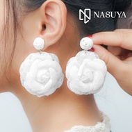 Anting Bunga Tusuk Wanita A-6 Merah Cream Putih Hitam Korea Kekinian Cantik Pesta Kondangan Partyy