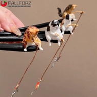AFALLFOR Wooden Hair Stick, Tassel Black Sandalwood Hanfu Hairpin, Cute Hair Chopstick Cat Fishing Chinese Style Hanfu Accessories