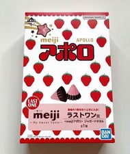 last賞毛巾 明治阿波羅巧克力 草莓 濃厚草莓 明治朱古力橡皮糖 一番賞 攬枕 抱枕 杯 下午茶杯 hightea 玻璃罐