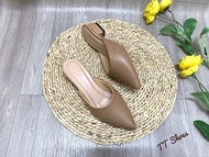 giày cao gót sục 2cm si mờ trơn đế tpr chống trơn cao cấp TT Shoes tuitron2cm