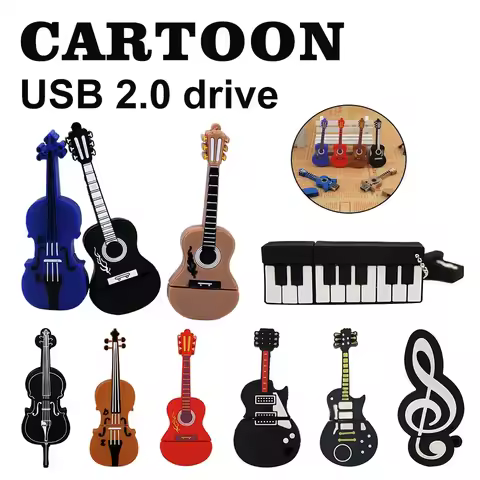 Piano Guitar USB 2.0 Flash Drive 128GB 64GB 32GB Cle Usb Storage Memories Pendrive 8G 4G pen drive I