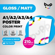 Art Paper Poster Color Printing A1/A2/A3/A4 Synthetic Paper Print 210gsm [Matt/Gloss] Art paper Post