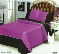 §同床共枕§ 專櫃精選 頂級絲質緞面雙色混搭 特大雙人6x7尺 薄床包薄被套四件式組-紫黑