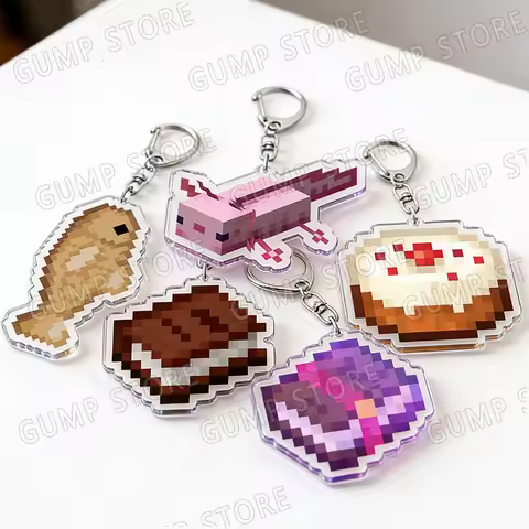 Cute Animal Chick Capibara Keychain for Accessories Game Pixel Style Keyring Key Chains Jewelry Fans