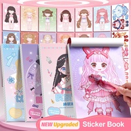 NEW Upgrade Sticker Book Paper Doll Sticker Book Dress Up Whole Body Girl Make Up Sticker Book Educational Toys