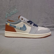 Aj1 Low Phantom Repaired Denim Sepatu