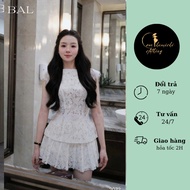 Women's skirt set, women's lace set with luxurious pleated skirt, standard Eva hamichi form