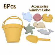 8Pcs Summer Beach Toys for Kids Soft Silicone Sandbox Set for Send Children Beach Play Sand Water Pl