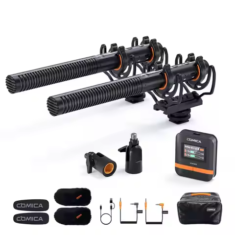 COMICA VM40 2.4G Super Cardioid Shotgun Microphone, Wired and Wireless dual modes, Bluetooth microph
