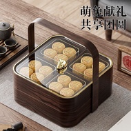 Living Room Moon Cake Box Melon Seeds Candy Tea Table Imitation Solid Wood Nuts Snack Storage Display Refreshments New Chinese Fruit Plate