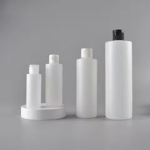 30/60/120/100/250/500ml 4/8oz plastic soft Squeeze natural-color HDPE cylinder round bottle with Fli