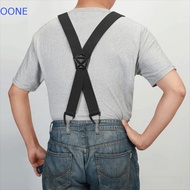 OONE Work Suspenders, Heavy Duty 3.8cm Wide X-Type Suspenders, Simple Anti-slip with 4 Gripper Clasp
