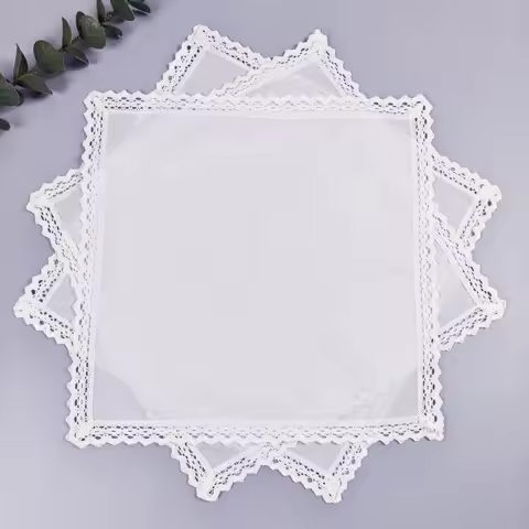 Wedding Season 3PCs Pure White Lace Pure Cotton Happy Handkerchief to Send Friends to Send Mom 28cm/