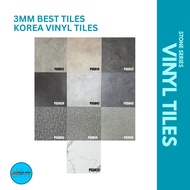 3mm Best Tiles (Korea Vinyl Tiles) | Dimension: 450 X 450mm X 3mm T | 35sf/Box (16pcs)