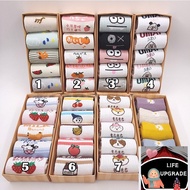 TLHomeFashionToything 5 Pairs/Box Cute Cartoon Socks Women Cotton Student Ankle Week Crew Socks