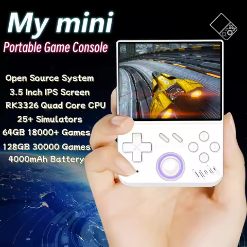 MyMini Game Console Portable Handheld Game Players 3.5 Inch IPS Screen Quad Core CPU 30000 Games For