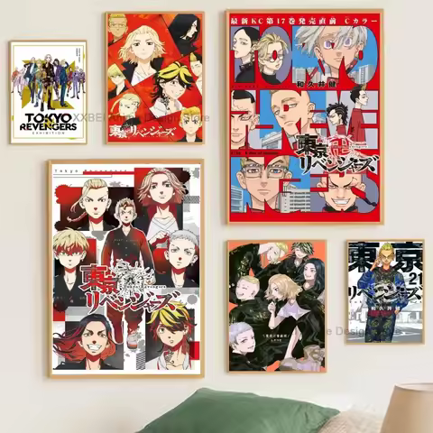 1pc Tokyo-Revengers Anime Poster Decorative Painting Bedroom Bedside Wall Sticker Living Room Cafe E