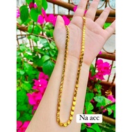 24 gold plated 4-quarter rice necklace