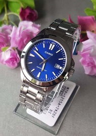 Win Watch Shop นาฬิกา Casio รุ่น MTP-1215A-2A2DF นาฬิกาข้อมือสำหรับผู้ชาย สายแสตนเลส หน้าปัดสีน้ำเงิน - มั่นใจ ของแท้ 100% ประกันศูนย์ CMG 1 ปี