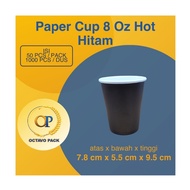 Paper Cup 8 Oz Hot Black Hot Drink Paper Cup 8 Oz Color Coffee Cup/