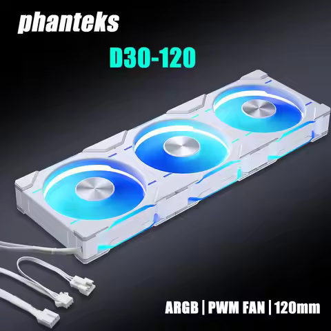 Phanteks D30-120 case 120mm Fan Regula/ Reverse Airflow 4pin PWM, 30mm Thick/ four-sided Magic Color