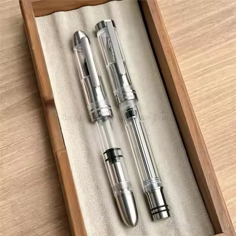 Asvine P36 V200 Titanium Fountain Pen Piston Filling Bock / Asvine EF/F/M Nib, Acrylic Smooth Writin
