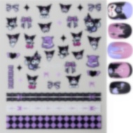 Cartoon Cartoon Kuromi Manicure Sticker Embossed Nail Sticker Waterproof Cartoon Nail Sticker