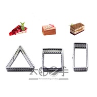 6pcs/set Mini Perforated Ring Triangle Square Rectangle Tart Ring Stainless Steel Holes Mousse Circle Baking Cake Ring Tart Mold