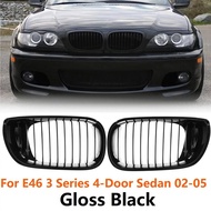 Gloss Black Front Hood Kidney Grill for -BMW E46 3 Series 2002-2005