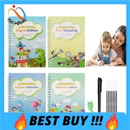 4 Book Magic Children 3D Copybook For Calligraphy Number English Handwriting Books Learning Math Wri