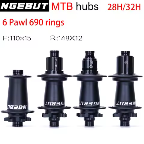 NGEBUT 690 rings Bicycle Hub Sealed Bearing 6-bolt Disc Brake J-Bend 28/32 Holes BOOST MTB Hub HG XD