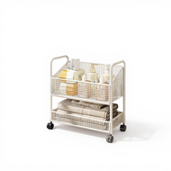 Laundry Cart Movable Storage Organizer 4-Tier Rolling Shelves with Casters for Bathroom Kitchen Narr
