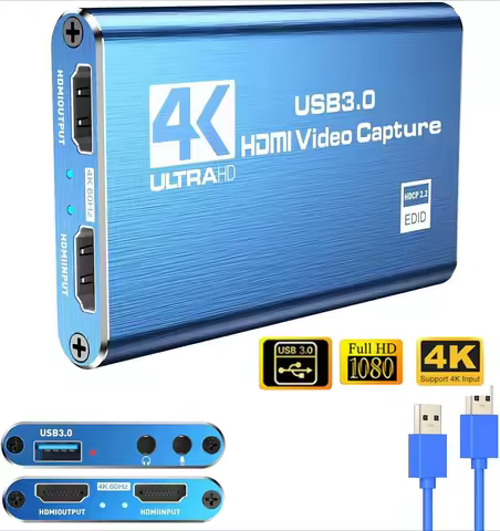 4K HDMI-Compatible USB 3.0 Video Capture Card 1080P 60FPS 60Hz Video Recorder Grabber for Game Recor