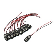 No-brand item: 10 pieces of type I battery connectors, 9V battery clips with cables, 9V battery conn