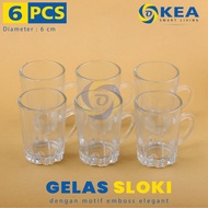 6 PCS - GELAS SLOKI FRANCE M-301- Cangkir Kecil - Gelas Beling - Gelas Cantik - Gelas Jus / Gelas Su