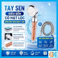 Impact-resistant pressure shower head (Free 1.5m stainless steel water supply line) - QM.TS003B2