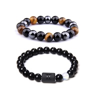 Zodiac Bracelets for Men Women,Zodiac Sign Gifts,12 Constellation Horoscope Bracelet 8mm Natural Obs