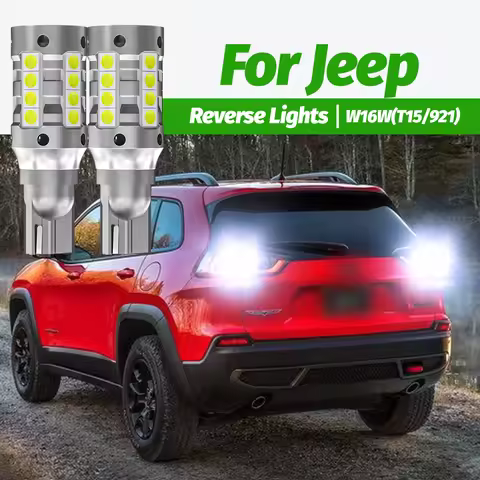 2pcs LED Reverse Light Blub Lamp W16W T15 Canbus For Jeep Cherokee KL Compass Grand Cherokee 4 Patri