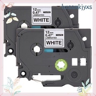 Label Tape Replacement for  P-Press TZe Label Tape 12mm 0.47 Inch Laminated 26.2 Feet Black on White