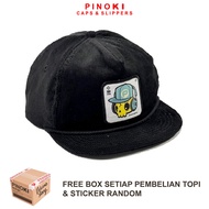 PIOKI Rope Hat Corduroy Short Visor Omidoki black Aixa Skena Caps