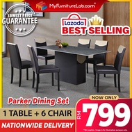 【READY STOCK】𝐌𝐘𝐅𝐔𝐑𝐍𝐈𝐓𝐔𝐑𝐄𝐋𝐀𝐁®: PARKER 1+6 Dining Set 1+8 Meja Makan Murah Meja Makan Dining Chair Ike