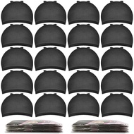 Wig Caps, 20pcs Black Stocking Caps for Wigs Stretchy Nylon Wig Caps Wig Caps For Women Men, Black