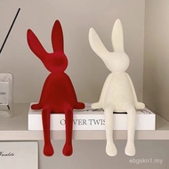 Hiasan Hiasan Arnab Berbondong-bondong Resin Kartun Comel Bilik Kanak-kanak Bilik Belajar Bilik Mode