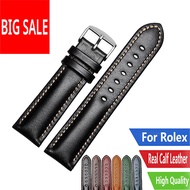 Top Quality Luxury Handmade Leather VINTAGE Black Wrist Watch Band Strap Belt For CITIZEN Omega Rolex Tag Heuer 18 20 22mm