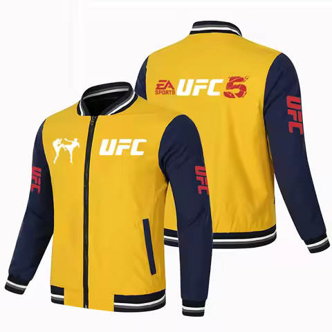 Spring and Autumn New Men's Baseball Jacket UFC Ultimate Fighting Logo Jacket Men's Casual Fashion S