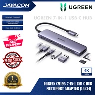 UGREEN CM195 7-in-1 USB C Hub Multiport Adapter [15214] (4K@30Hz HDMI, 100W PD Charging, 2 x USB-A, 