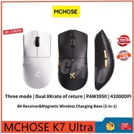 MCHOSE K7Ultra/A7X Ultra Three Mode PAW3950 Lightweight Dual 8K Wireless Game E-sports Office Mouse