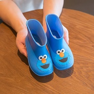 QM🌹Sesame Street Cartoon Children's Rain Boots Non-Slip Shoe Cover Baby Rubber Shoes Baby Rain Shoes Children Rubber Boo