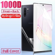 2in1 Full Protection For Samsung Galaxy S10 S8 S9 S20 FE Note 10 20 Ultra 8 9 Note10 Lite Plus S20+ s10+ s20fe Note8 note9 S10E Z Flip 5G Front Back Rear Hydrogel Film Soft Full Cover Screen Protector Film Not Tempered Glass
